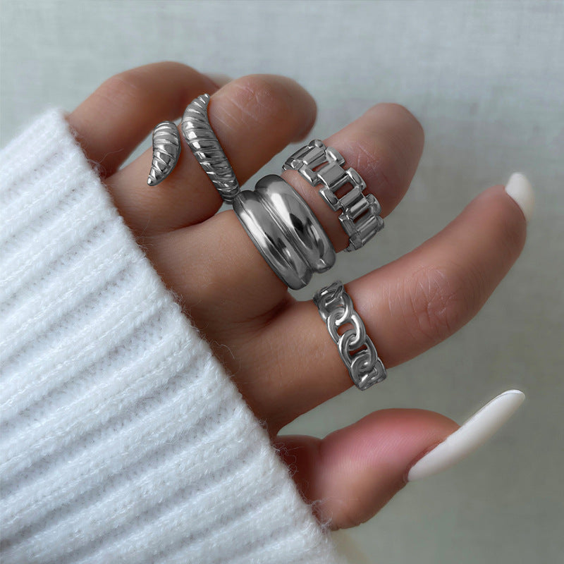 Vintage Snake Knuckle Rings 4 Piece Set