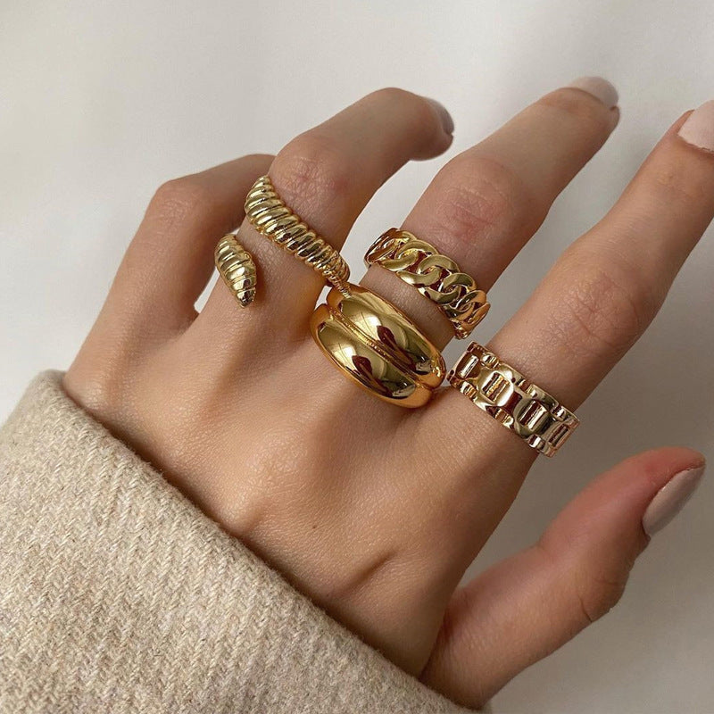 Vintage Snake Knuckle Rings 4 Piece Set