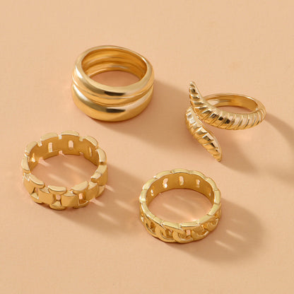 Vintage Snake Knuckle Rings 4 Piece Set